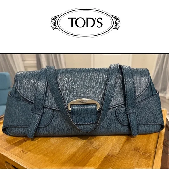 Tod's Elegant Dark Blue Leather Bag - Picture 2 of 10